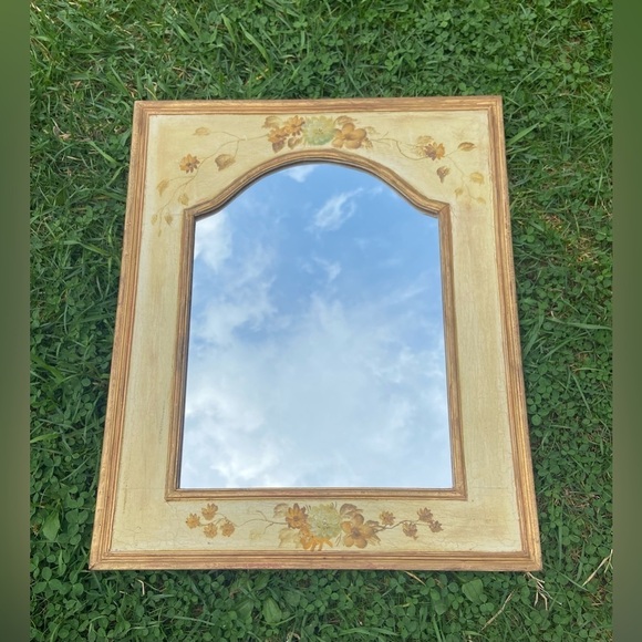 Vintage Other - Hand Painted delicate flowers Vintage‎ Mirror gold and earthy tones cottagecore